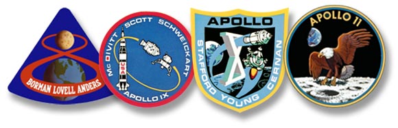 logos from Apollo 9 to 11