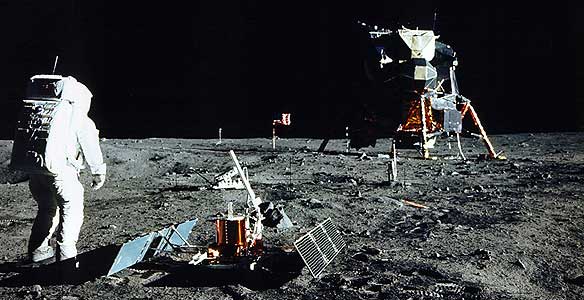 surface of the moon during Apollo 11 mission