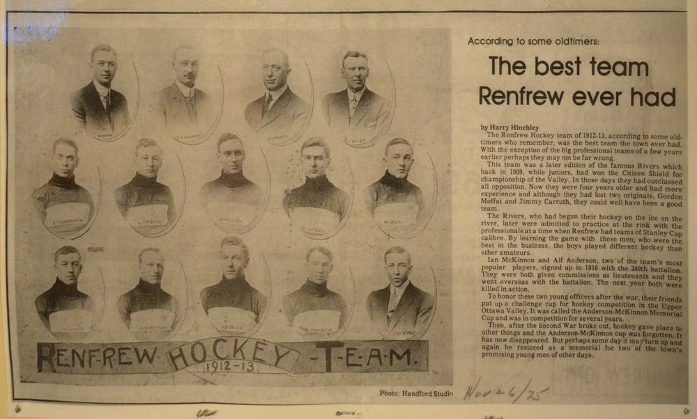 Renfrew, Ontario Birthplace of the NHL